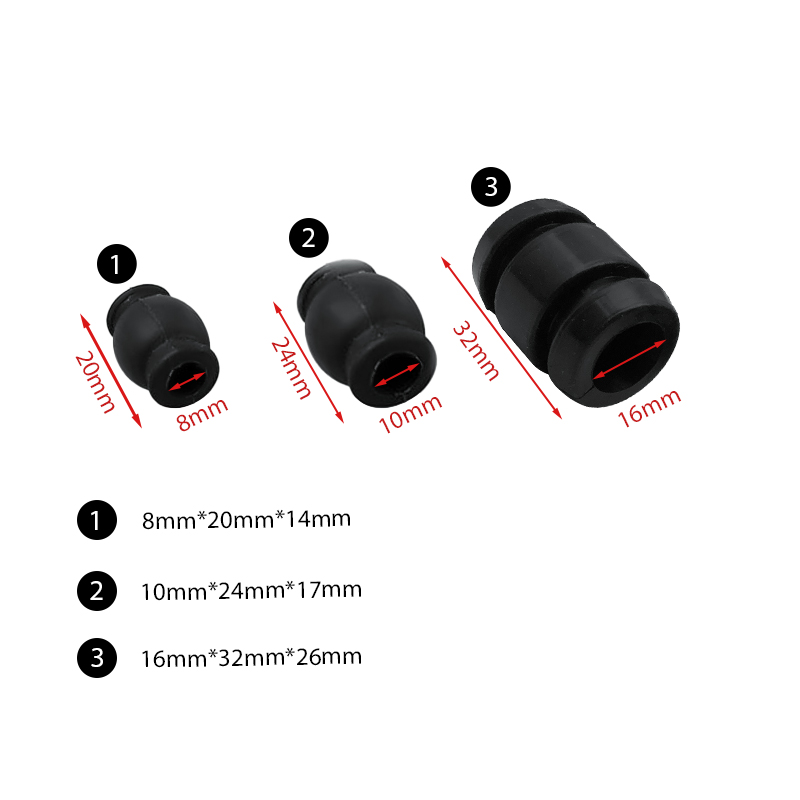 RJXHOBBY 4pcs 8 10 16 20 30mm Multicopter Landing Gear Carbon Tube Replacement Silicone Shock Absorber Damping Ball DIY Parts
