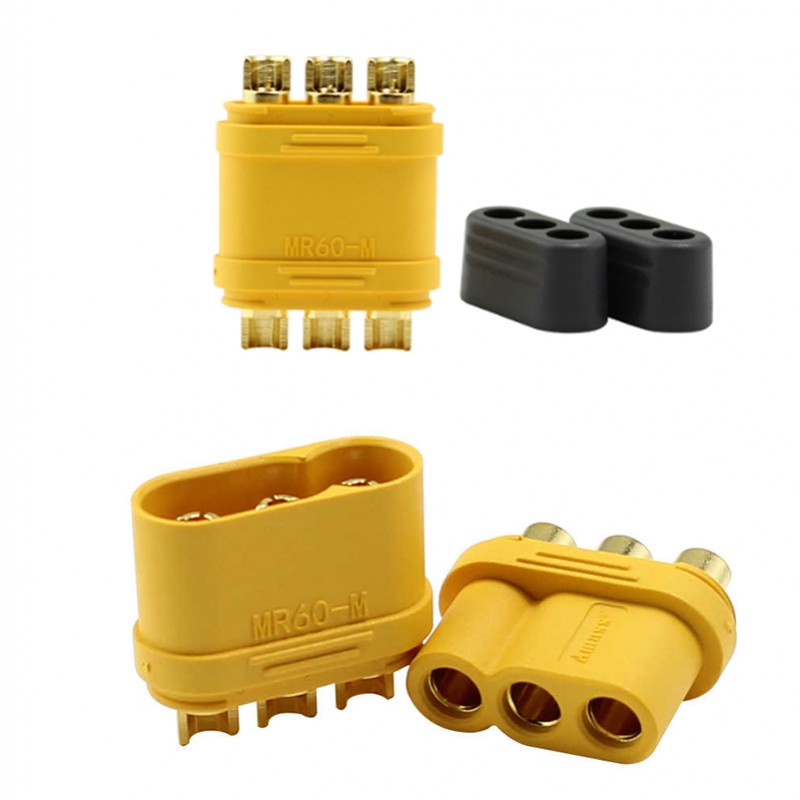 RJX 10pair Amass 3.5mm MR60 Three-core Plug T Plug Connector Male Female With Sheath Brass