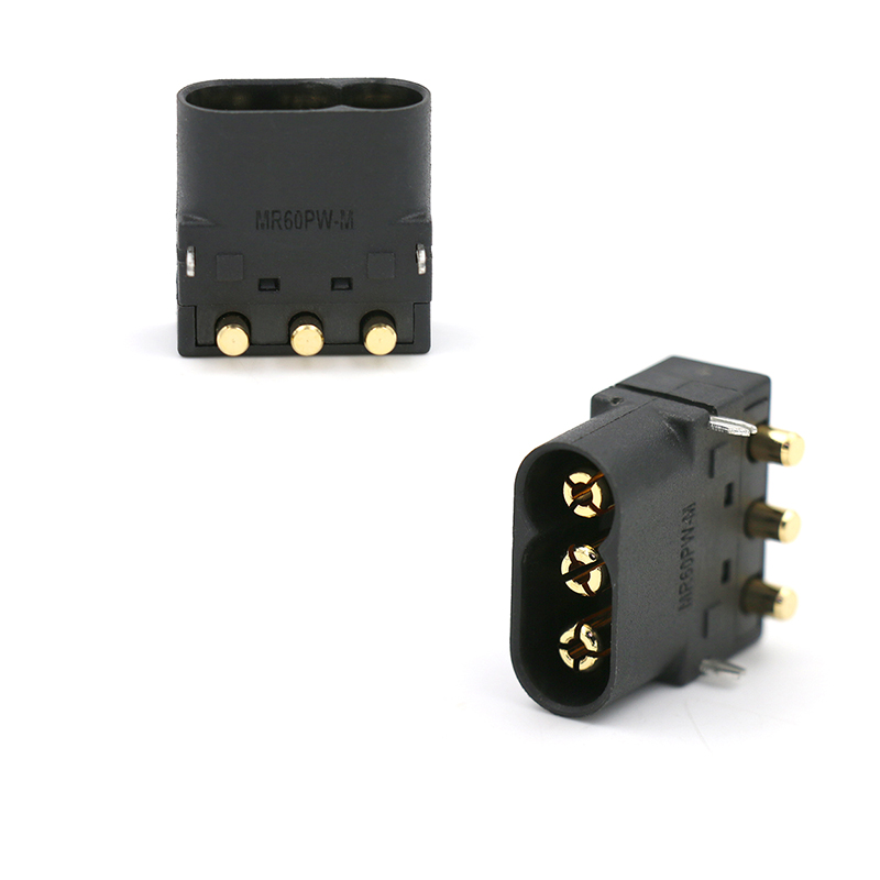 RJX10PCS Amass MR60PW-M Three Core Gold-plated Male Plug Horizontal PCB Circuit Board Connector for RC Aircraft Battery Parts