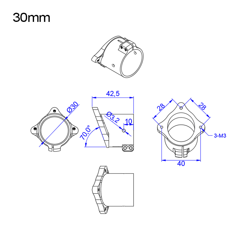 RJXHOBBY 1PCS 16/18/20/25/30mm Tripod Fixed Mount Landing Gear for UAV
