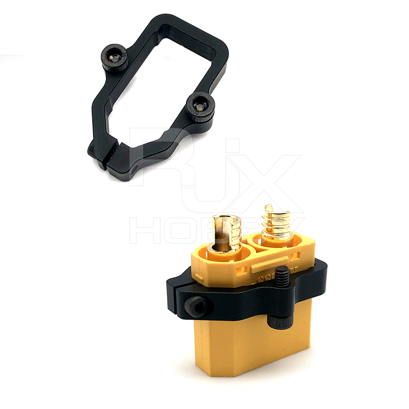 RJX 1pcs XT90-S Plug Battery Connector Fixed Mount Bracket Aluminium Alloy Holder for UAV Multicopter RC Aircraft Spare Parts