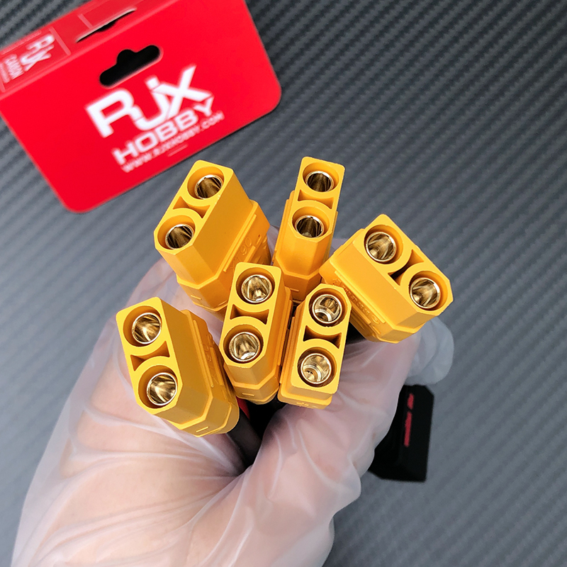 RJX 1pcs QS8-S Male to XT90 Plug Female Connector with 10AWG 50mm Wire
