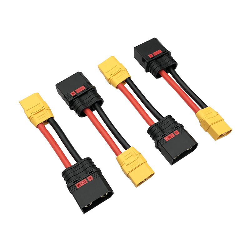 RJX 1pcs QS8-S Male to XT90 Plug Female Connector with 10AWG 50mm Wire