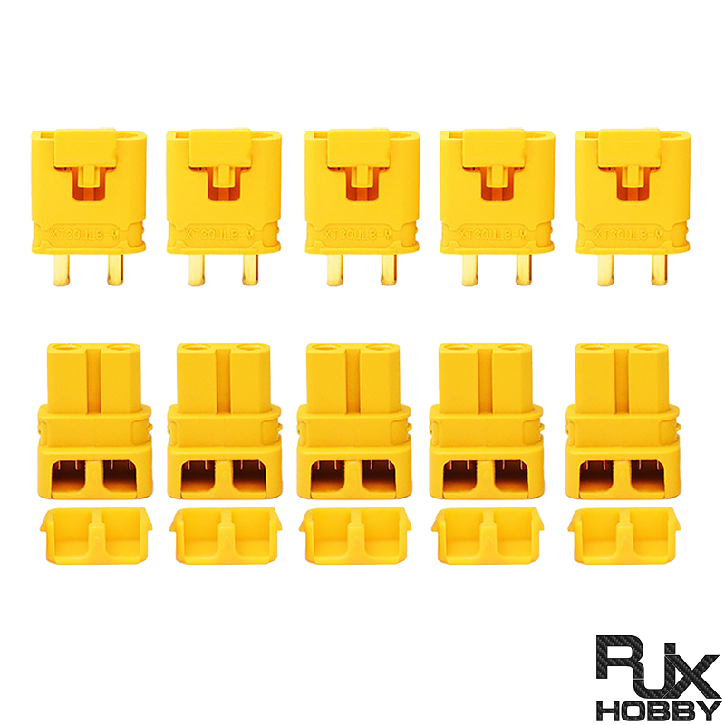RJXHOBBY 5Pairs Amass XT30ULB XT30ULW Male Female Plug Bullet Connector Adapter With Sheath Cover for Lipo RC PCB Board Control