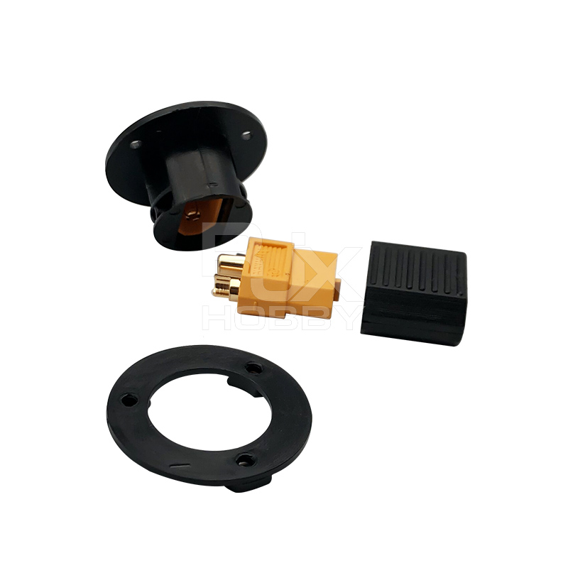 RJX DIY Accessories Black Plastic Parts for XT60 Gold-plated Plug and Socket with Screw Nuts Spare Assembled Model