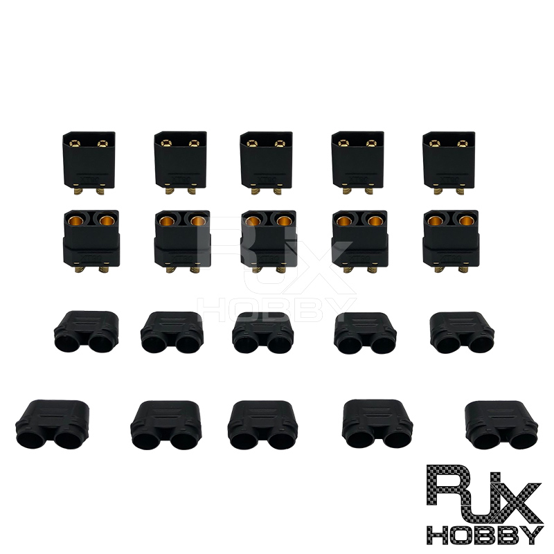 RJXHOBBY 5pair Amass XT90H XT90 Large Current Lipo Battery Connector Male Female Gold-plated Plug with Sheath 