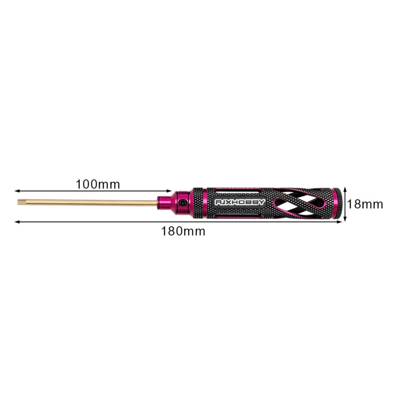 RJXHOBBY Pink Supper Light Knurled Grip HSS titanized Hex Screw driver Tools 1.5mm / 2.0mm / 2.5mm / 3.0mm