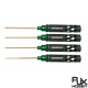 RJXHOBBY Green Supper Light Knurled Grip HSS titanized Hex Screw driver Tools 1.5mm / 2.0mm / 2.5mm / 3.0mm