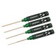 RJXHOBBY Green Supper Light Knurled Grip HSS titanized Hex Screw driver Tools 1.5mm / 2.0mm / 2.5mm / 3.0mm
