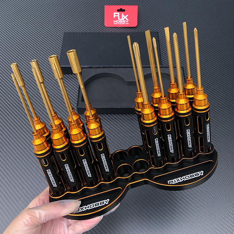 RJXHOBBY 4pcs HSS titanized Flat Head Screw driver Tools 3.0mm  4.0mm  5.0mm  5.8mm for RC Models Car Boat Airplane
