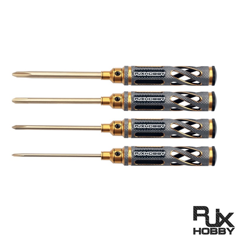 RJXHOBBY 4pcs HSS titanized Phillips Screwdriver Tools 3.0mm 4.0mm 5.0mm 5.8mm for RC FPV Car Boat Airplane