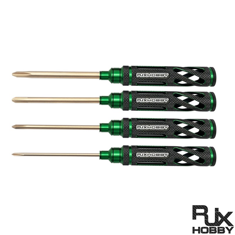 RJXHOBBY 4pcs HSS titanized Phillips Screwdriver Tools 3.0mm 4.0mm 5.0mm 5.8mm for RC FPV Car Boat Airplane