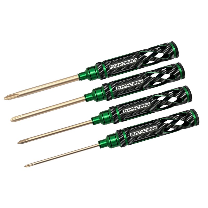 RJXHOBBY 4pcs HSS titanized Phillips Screwdriver Tools 3.0mm 4.0mm 5.0mm 5.8mm for RC FPV Car Boat Airplane