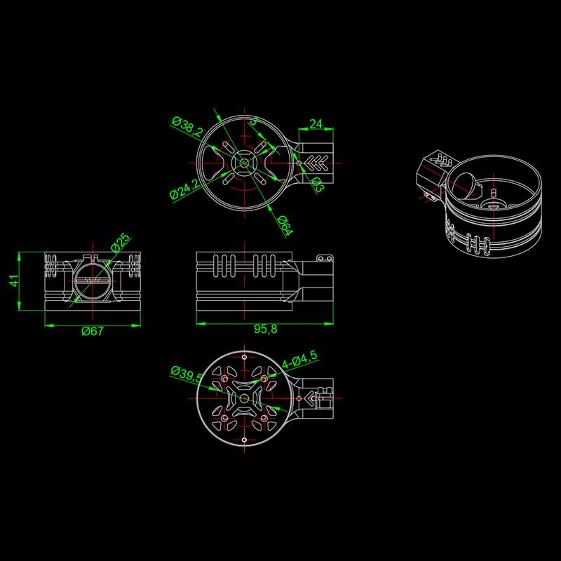 RJX 1PCS 25mm Motor Mount Seat for UAV Hexacopter Multicopter Agricultural Drone