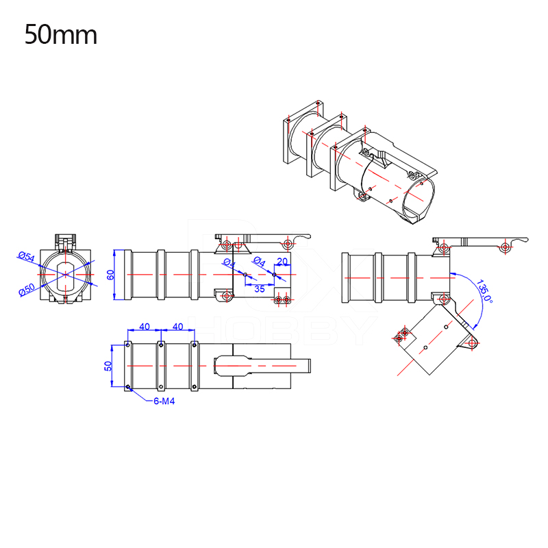RJXHOBBY 1pcs 40mm 50mm 60mm folding arm for Plant Protection UAV Multicopter