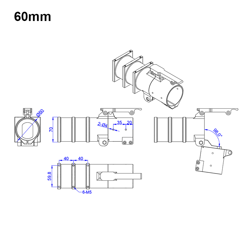 RJXHOBBY 1pcs 40mm 50mm 60mm folding arm for Plant Protection UAV Multicopter