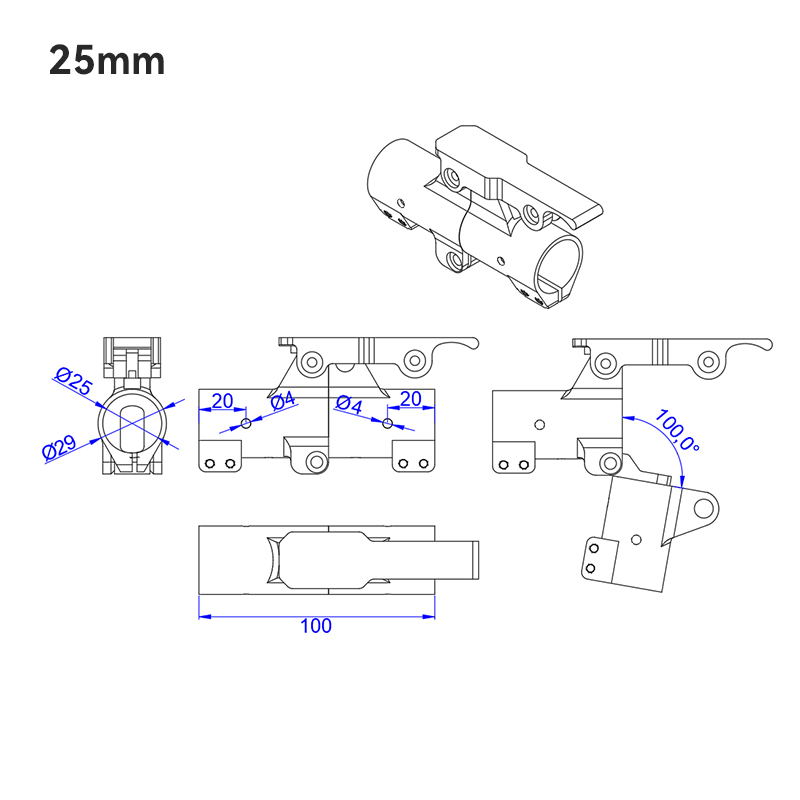 RJXHOBBY 1pcs 25mm / 35mm V1 Quick remove folding arm for Plant Protection UAV Multicopter