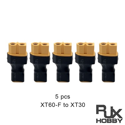 RJX 5pcs XT60 Female To XT30 male battery converter plug