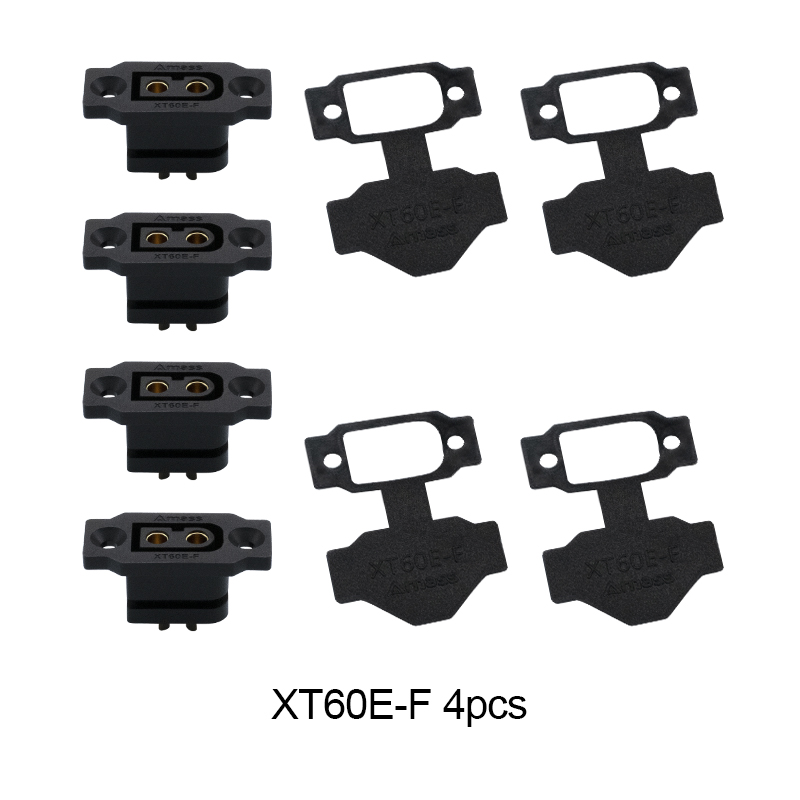 RJXHOBBY 4pcs Amass XT60E-F Female Plug Large Current Gold/Brass Ni Plated Connector Power Battery Connecting Adapter