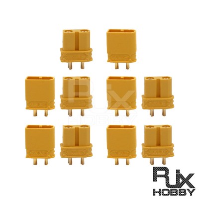 RJX Amass 5Pair XT30UD Waterproof Plug 2mm 15A Copper Gold-plated Male Female Connector for RC FPV Racing Drone Lipo Battery