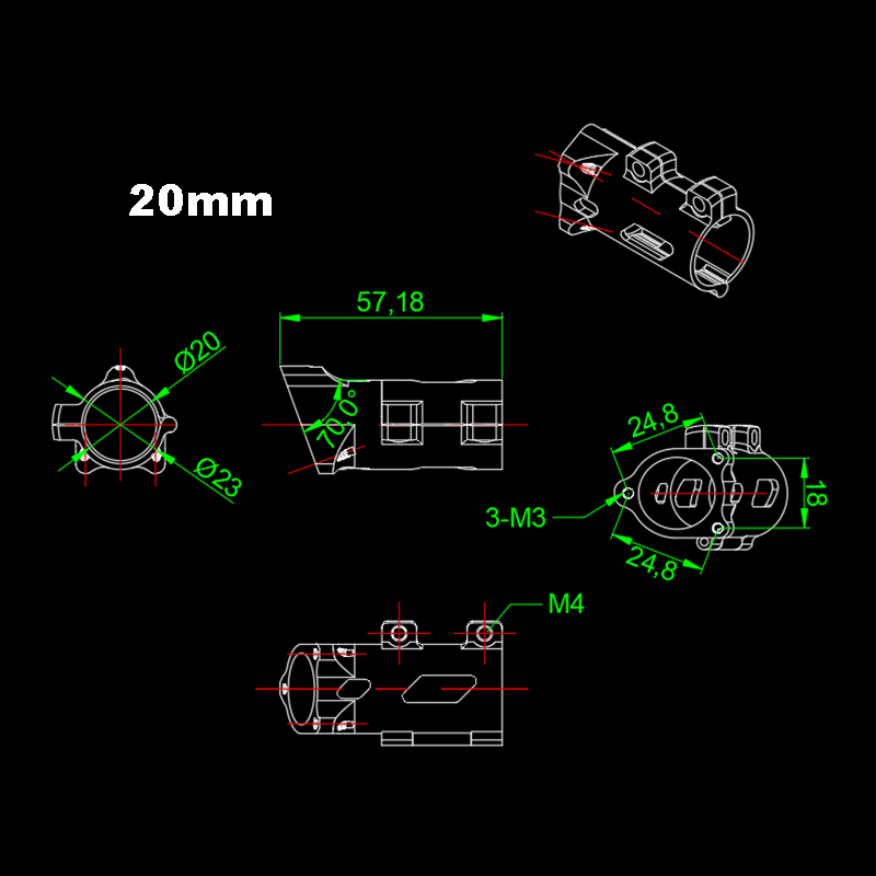 RJX D20mm Fixed tripod Connector Plant Protection Drone Landing Gear Tripod Mount