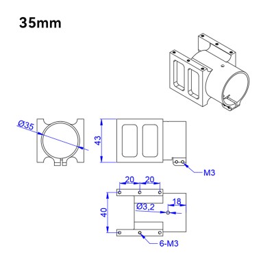 RJX 1pcs Aluminum alloy 30mm 35mm 45mm 50mm Center Plate Mount Holder for RC Multirotor Drone