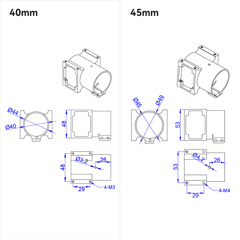 RJX 1pcs Aluminum alloy 30mm 35mm 45mm 50mm Center Plate Mount Holder for RC Multirotor Drone