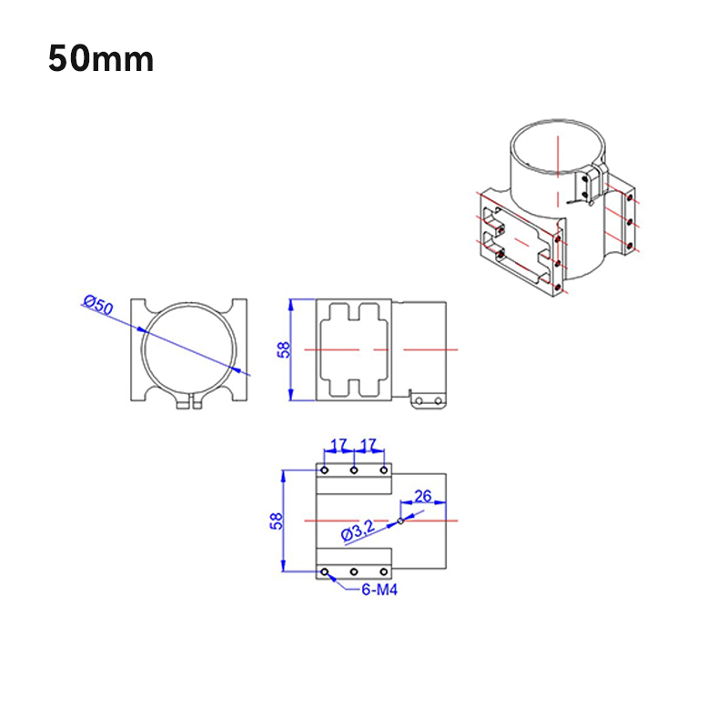 RJX 1pcs Aluminum alloy 30mm 35mm 45mm 50mm Center Plate Mount Holder for RC Multirotor Drone
