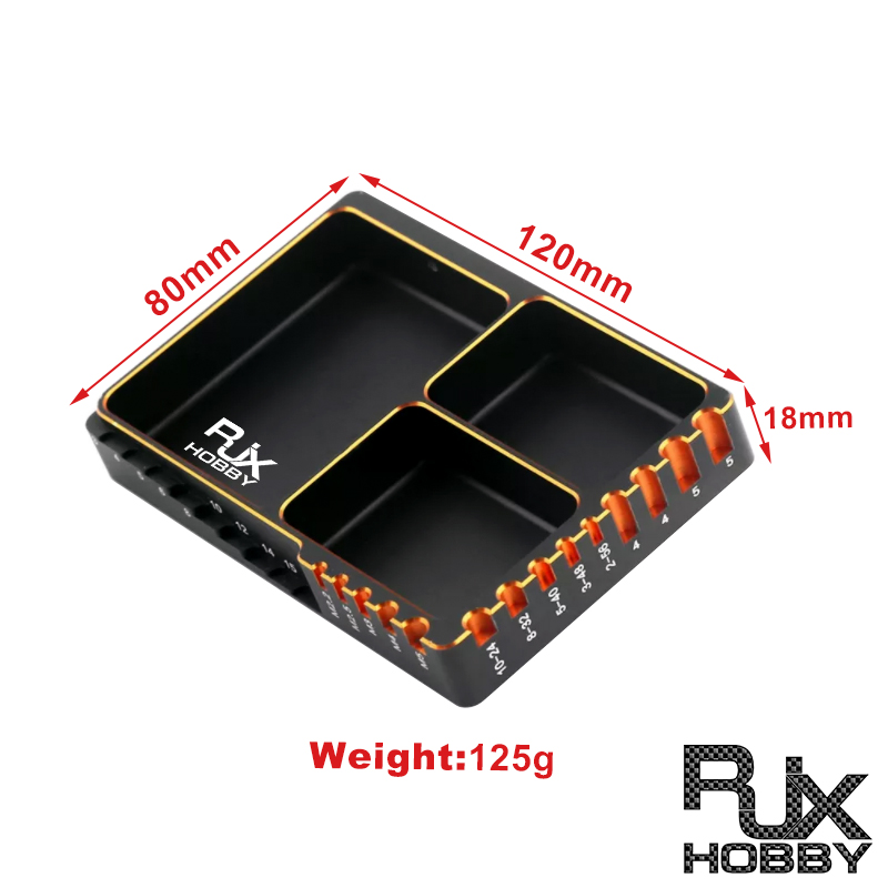RJX Metal Screw Length Size Measurement Plate for RC Car Boat Multifunctional Screw Tray Nut Gasket Storage Tool