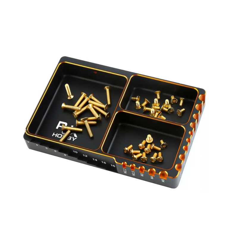 RJX Metal Screw Length Size Measurement Plate for RC Car Boat Multifunctional Screw Tray Nut Gasket Storage Tool