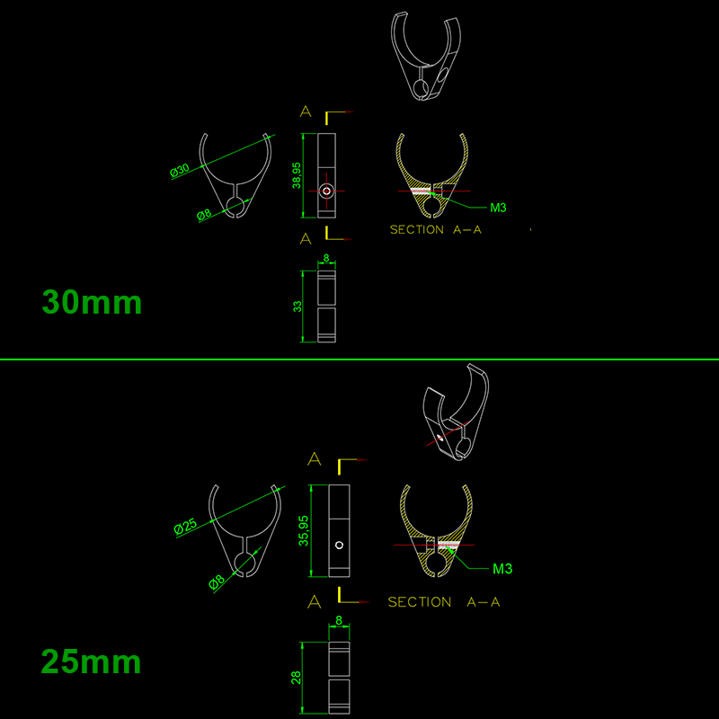 RJXHOBBY 1pcs 25/30mm Aluminum Pipe Clamp Water Pipe Fixing For Carbon Fiber Pip Agricultural Plant Protection Drone