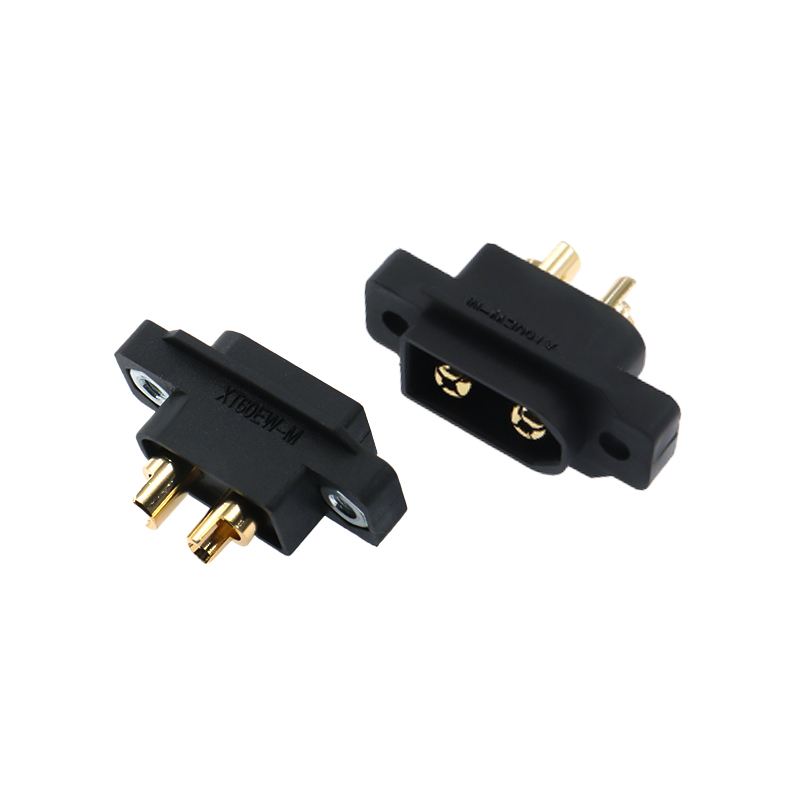 RJX 5pcs Amass Black XT60EW Large Current Flame Retardant Power Connector Gold-plated Male Plug for RC UAV Battery Connection