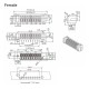 RJX 5pair 8Pin pitch 2.0mm laptop battery connector female and The male connector 90 degree bend foot
