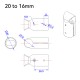 RJX 1pcs Landing Gear Aluminum Alloy Tee Tripod 20 to 16mm  / 25 to 16mm Carbon Fiber Tube Connector For Agriculture Drone UAV