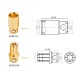 RJX 10 Pairs 8.0mm Gold Bullet Banana Connector Plug 8mm Male & Female Bullet Connector