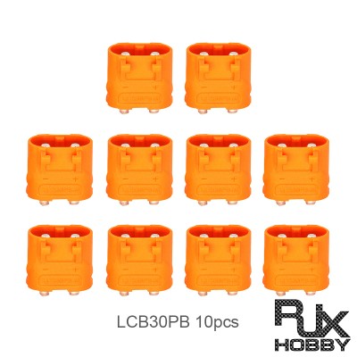 RJX Amass 10pcs Male DC Plug LCB30PB Copper Silver Plated Lithium Battery Connector For Smart Appliance