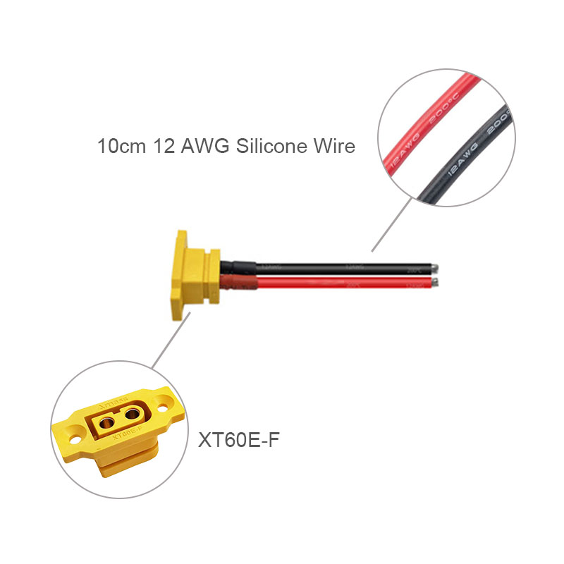 RJXHOBBY 1pcs XT60E Female Connector With 12AWG  Cable For RC Models Drone