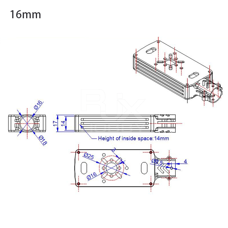 RJX 1pcs 16mm Motor Mount Seat for UAV Hexacopter Multicopter Agricultural Drone