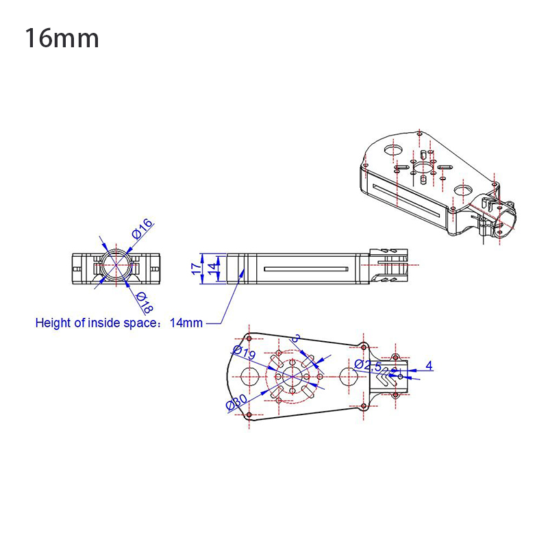 RJX 1pcs 16mm Motor Mount Seat for UAV Hexacopter Multicopter Agricultural Drone
