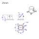 RJX 1pcs 25mm Tripod Aluminum Tilt Fixed Seat Landing Gear Connector