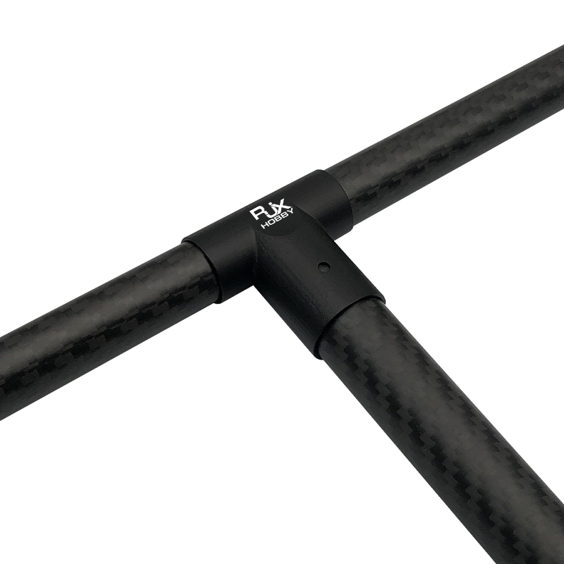 RJX 1pcs 20 to 16mm Landing Gear Aluminum Alloy Tee Tripod Carbon Fiber Tube Connector For Agriculture Drone UAV