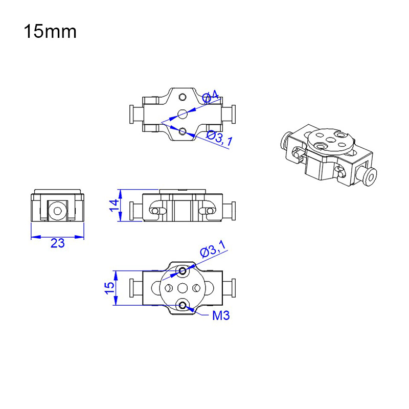 RJX 12mm 15mm Alum Propeller Clamp Self-tightening Quick Release Mount Paddle Seat for RC UAV Drone Accessories