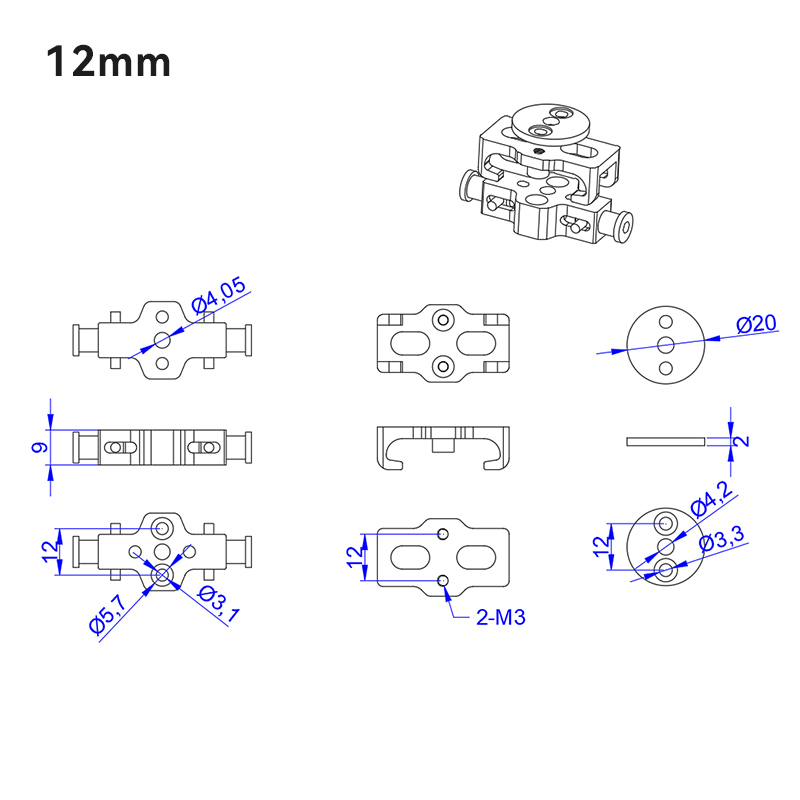 RJX 12mm 15mm Alum Propeller Clamp Self-tightening Quick Release Mount Paddle Seat for RC UAV Drone Accessories