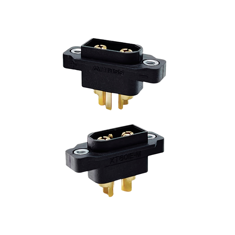 RJXHOBBY 10pcs XT60IE-M Battery Plug Can be Fixed XT60IE Male Gold-Plated Connector with Nuts DIY Connecting Parts