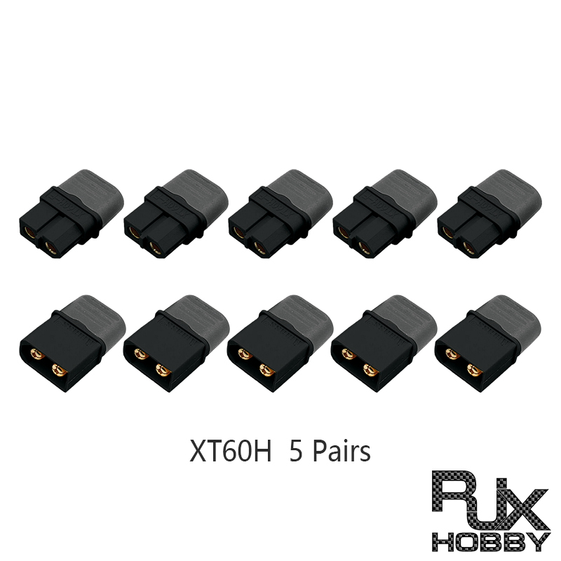 RJXHOBBY 5 pairs Amass XT60+ XT60H Plug Connector With Sheath Housing For Rc Lipo Battery Rc Drone 
