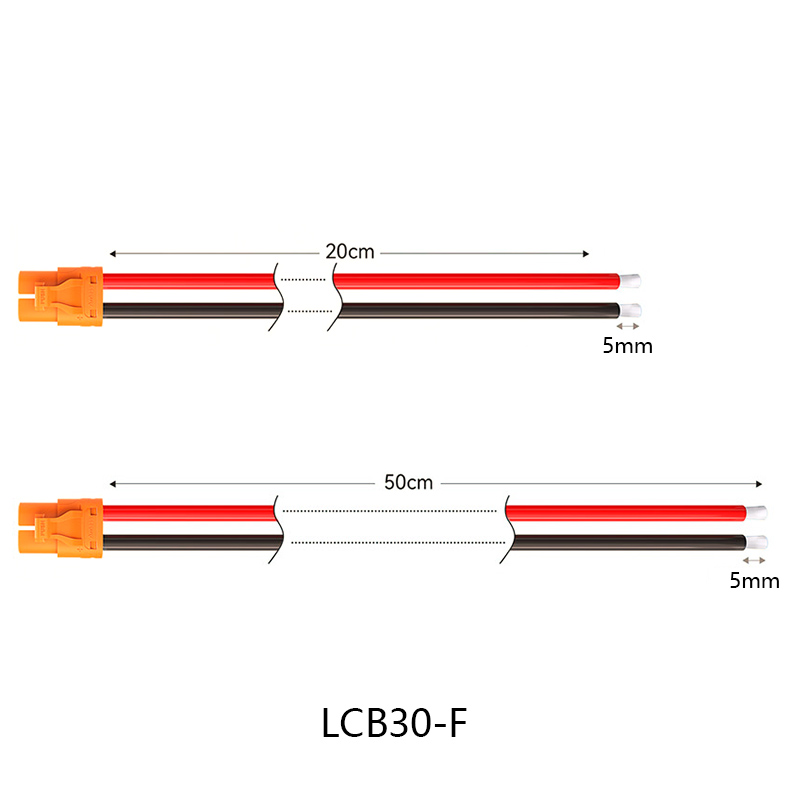 RJXHOBBY LCB30 Female Male Connector With 12AWG Cable 