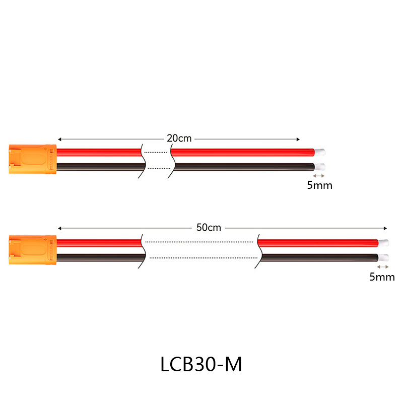 RJXHOBBY LCB30 Female Male Connector With 12AWG Cable 