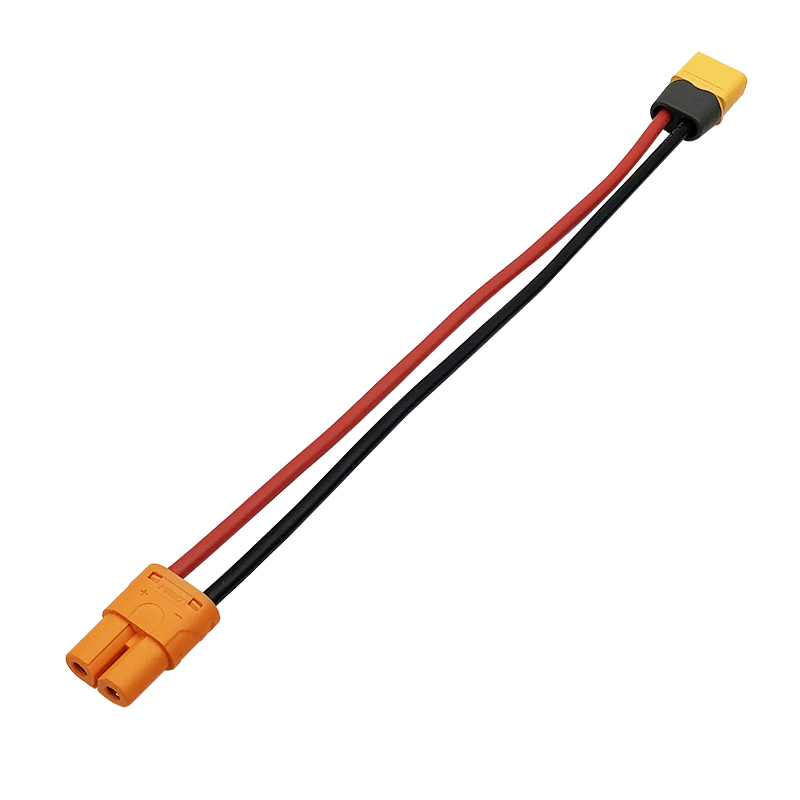 RJX 1pcs XT60 Male to LCB30 Female Extension Adapter 12AWG Wire