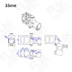 RJX 1pcs Aluminum alloy folding down arm pipe joint 25 30mm for plant protection uav RC helicopter spareparts