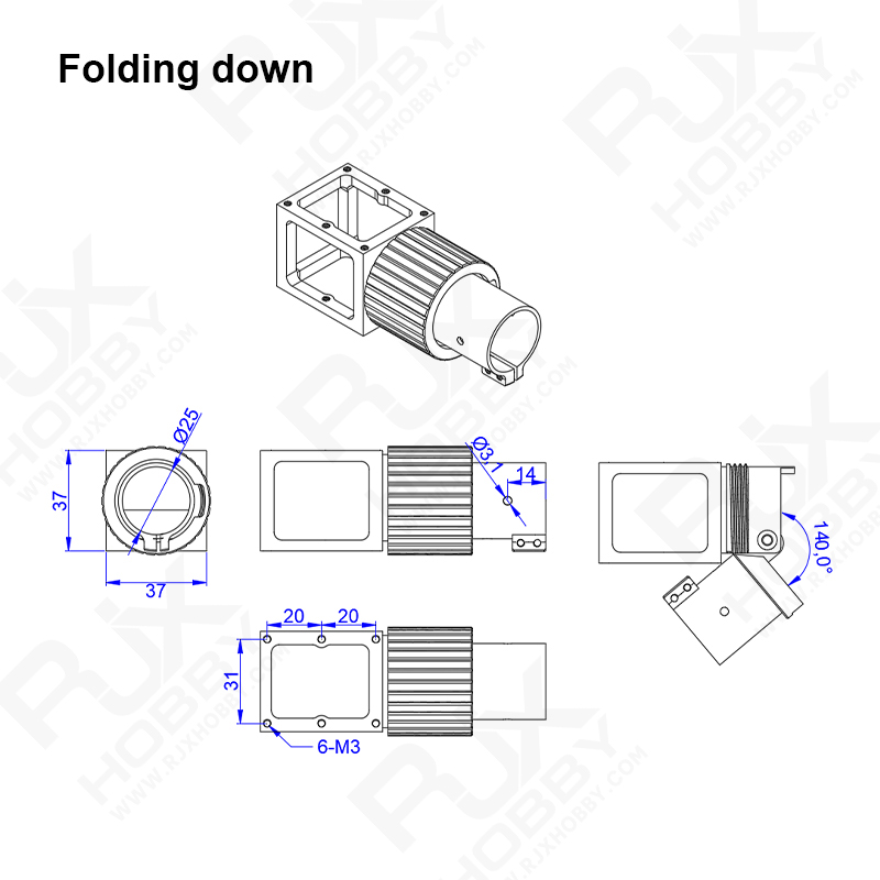 RJXHOBBY 1pcs 25mm folding arm for Plant Protection UAV Multicopter